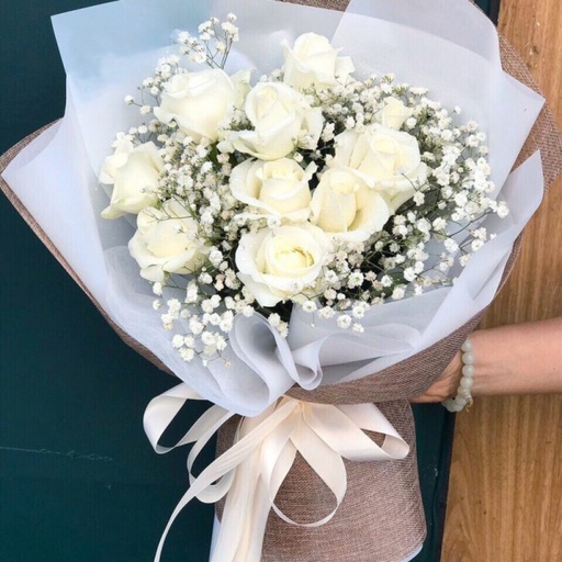 [FLOT407] Bó Hoa Hồng Trắng